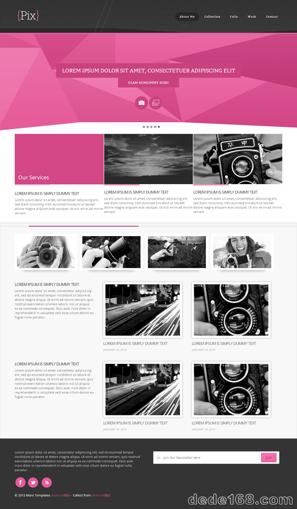 html5大气紫色旅行摄影模板