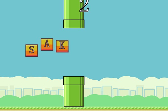 奇葩版Flappy Bird,HTML5 Flappy Text游戏