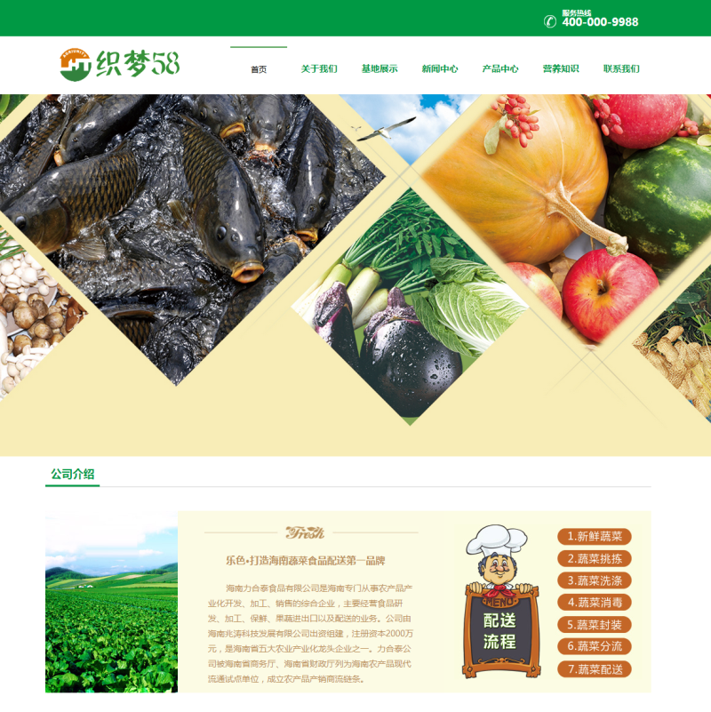 dedecms绿色食品蔬菜水果公司企业dede织梦模板源码 带手机wap