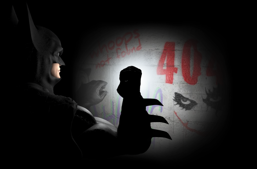 黑色蝙蝠侠创意404页面模板 html网站模板免费下载