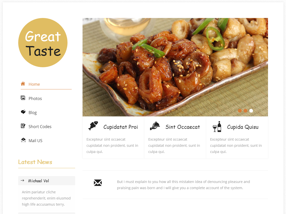 美食快餐店响应式网站模板 html网站模板免费下载