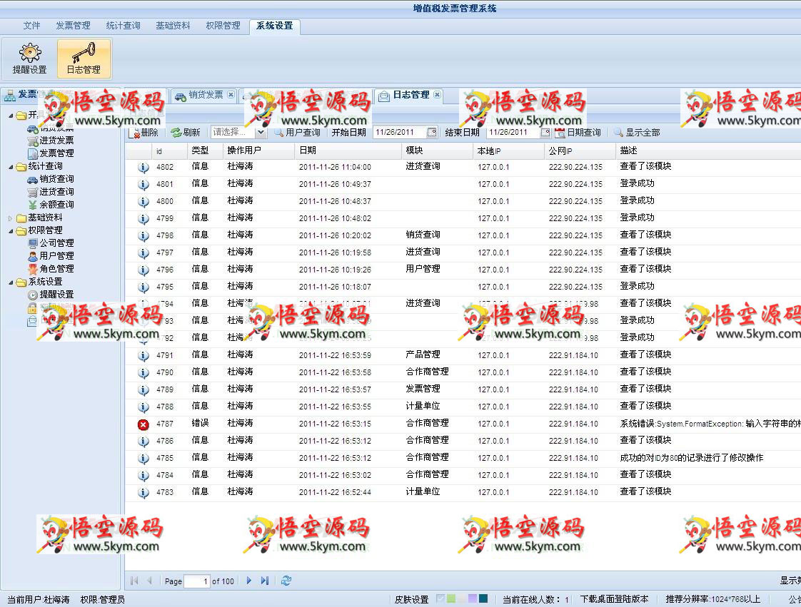 发票管理系统(Extjs)源码 asp.net企业级发票管理软件源码