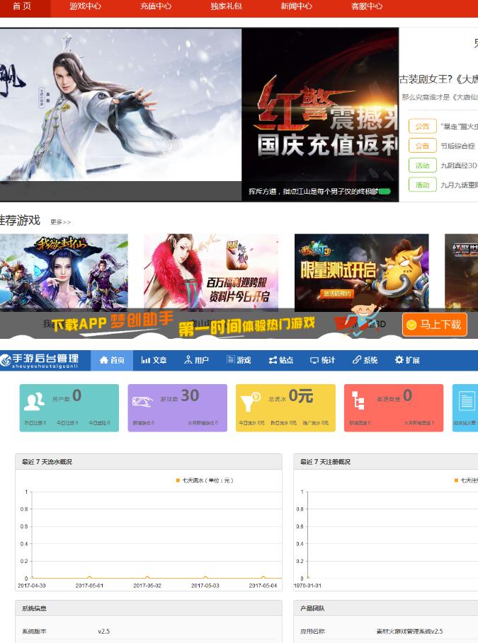 最新Thinkphp内核手游门户资讯网站源码，红色大气的手游门户资讯网站源码