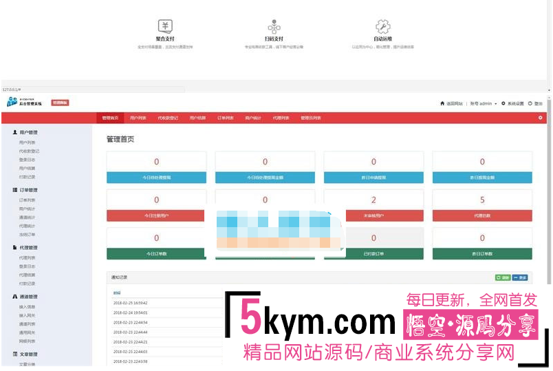 最新代理系统国富通三方支付平台网站源码 全套开源+可对接其他支付接口