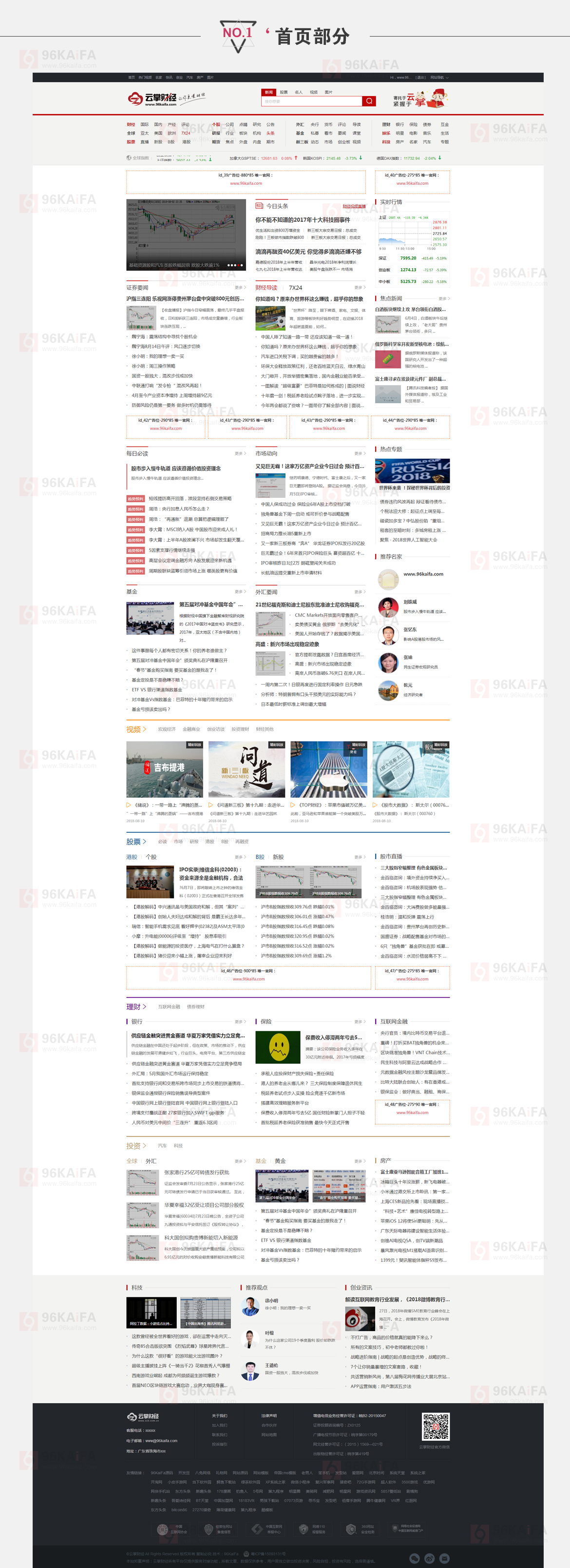 帝国cms模板 仿《云掌财经●门户版》网站源码 首页大气网站模板