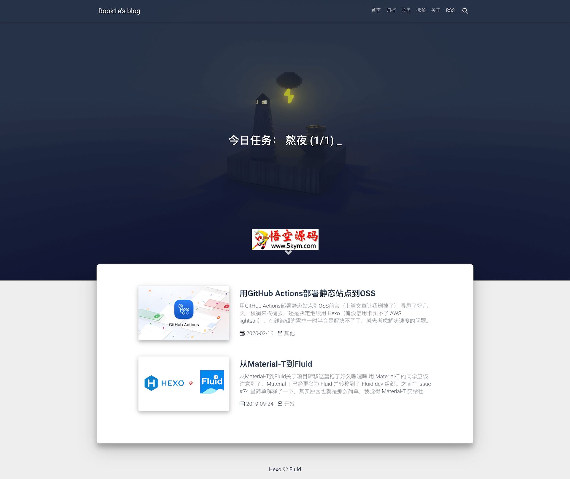 Hexo-theme-Fluid博客主题 v1.8.14