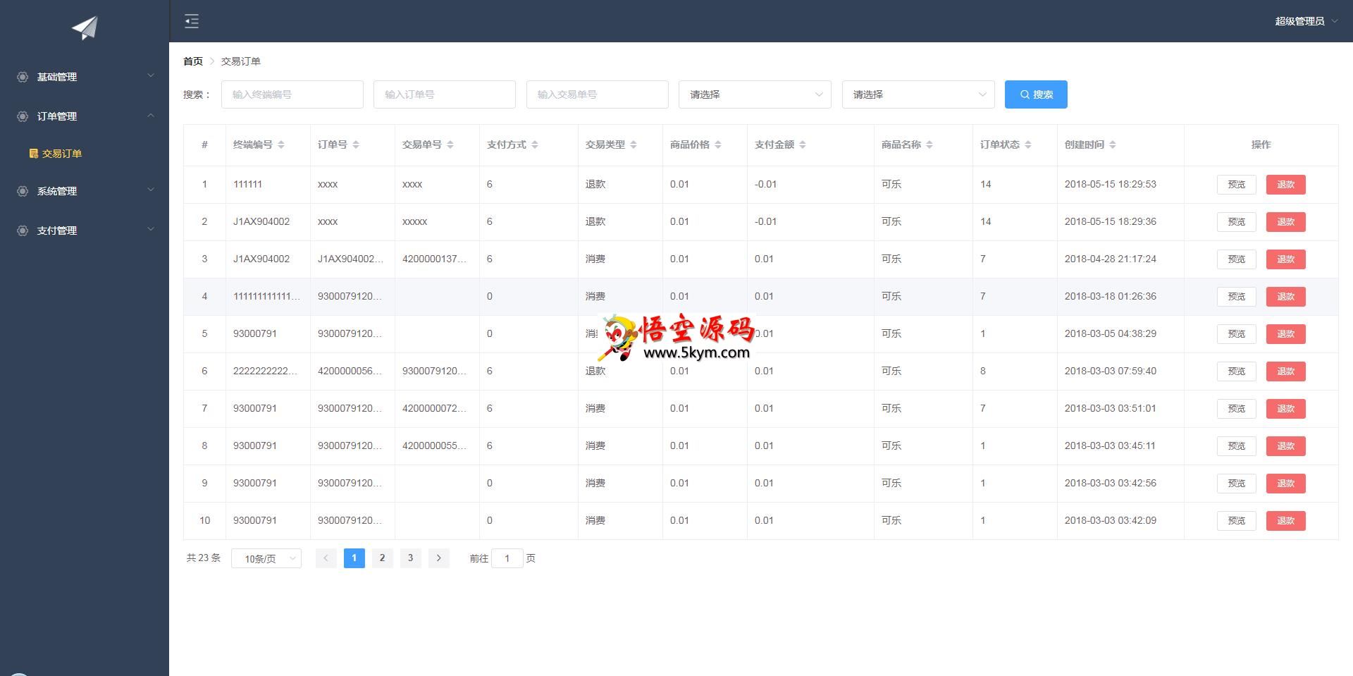 vue-elementUI后台管理系统