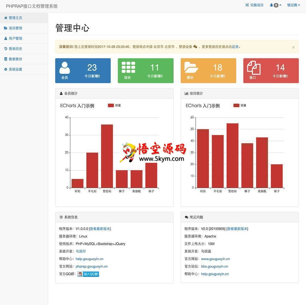 phprap接口文档管理系统 v2.0.4